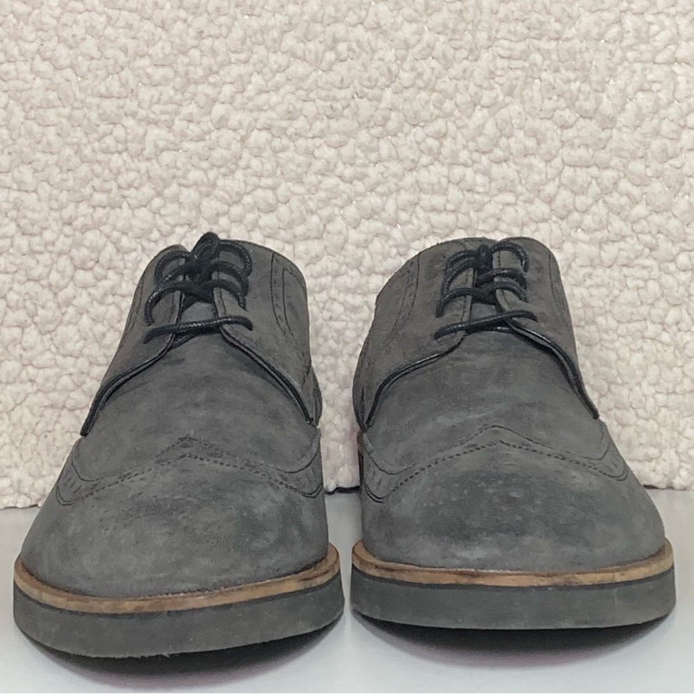 Gordon Rush Men's Grey Concord Leather Lace Up Wingtip Classic Dress Shoes SZ 12 - Picture 3 of 11